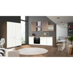 Flex-Well Classic Küchenzeile Florida 360 Cm Weiß-Sonoma Eiche Nachbildung -Obi Kuche Geschaft 1 G3602904040Florida30Grad
