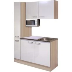 Flex-Well Singleküche 130 Cm Abaco Perlmutt Glänzend-Akazie -Obi Kuche Geschaft 1 g 130 801 000 abaco frei