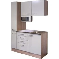 Flex-Well Singleküche 130 Cm Orlando Kaschmir Glanz-Sonoma Eiche -Obi Kuche Geschaft 1 g 130 802 000 nepal frei