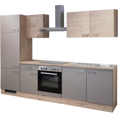 Flex-Well Küchenzeile Arizona 270 Cm Quarz Cubanit-San Remo Eiche 5 Flex-Well Küchenzeile Arizona 270 Cm Quarz Cubanit-San Remo Eiche – Bild 3