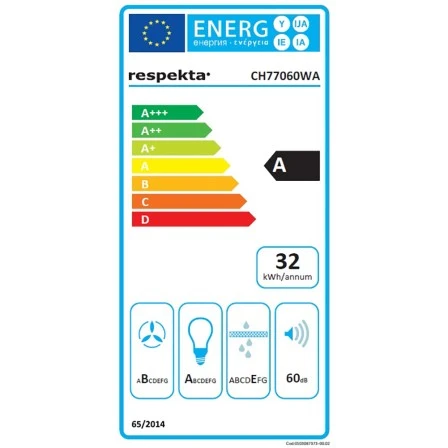 Respekta Dunstabzugshaube CH77060WA 60 Cm Glas Weiß EEK: A 4 Respekta Dunstabzugshaube CH77060WA 60 Cm Glas Weiß EEK: A – Bild 2