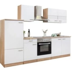 Respekta Küchenzeile KB270ESWC 270 Cm Weiß-Eiche Sägerau Nachbildung Glänzend -Obi Kuche Geschaft 2161040 KB270ESWC 04