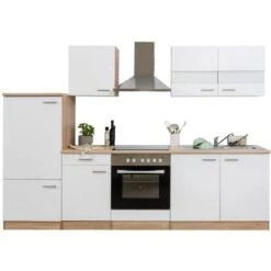 Respekta Küchenzeile KB270ESWC 270 Cm Weiß-Eiche Sägerau Nachbildung Glänzend -Obi Kuche Geschaft 2161040 KB270ESWC 06