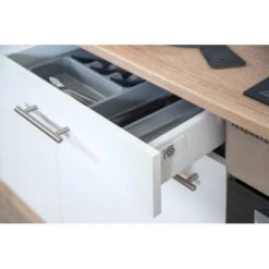 Respekta Küchenzeile KB270ESWC 270 Cm Weiß-Eiche Sägerau Nachbildung Glänzend -Obi Kuche Geschaft 2161040 KB270ESWC 08