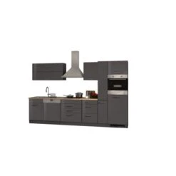 Held Möbel Küchenzeile Mailand 330 Cm Grau Hochglanz-Grau Matt Mit E-Geräten -Obi Kuche Geschaft 2189 11016600 622.1.6211 1