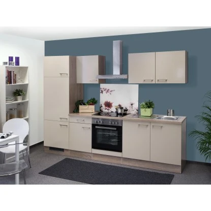 Flex-Well Exclusiv Küchenzeile Orlando 270 Cm Kaschmir Glanz-Sonoma Eiche 3 Flex-Well Exclusiv Küchenzeile Orlando 270 Cm Kaschmir Glanz-Sonoma Eiche