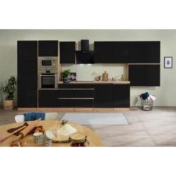 Respekta Premium Küchenzeile Grifflos 445 Cm Schwarz Hochglanz-Eiche Sägerau 21 Respekta Premium Küchenzeile Grifflos 445 Cm Schwarz Hochglanz-Eiche Sägerau -Obi Kuche Geschaft 2408 4384 GLRP445HESSGKE 2