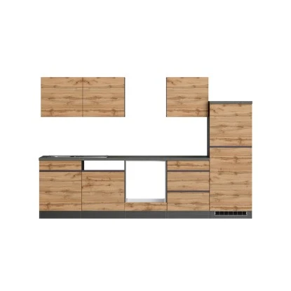 Held Möbel Küchenzeile Turin 300 Cm Wotaneiche-Graphit Ohne E-Geräte 4 Held Möbel Küchenzeile Turin 300 Cm Wotaneiche-Graphit Ohne E-Geräte – Bild 2