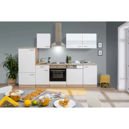 Respekta Küchenzeile Ohne E-Geräte LBKB280ESW 280 Cm Weiß-Eiche Sonoma Sägerau 4 Respekta Küchenzeile Ohne E-Geräte LBKB280ESW 280 Cm Weiß-Eiche Sonoma Sägerau – Bild 2