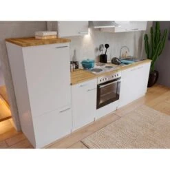 Respekta Küchenzeile KB270WW 270 Cm Weiß -Obi Kuche Geschaft 27115 4384 neu KB270WWG 03