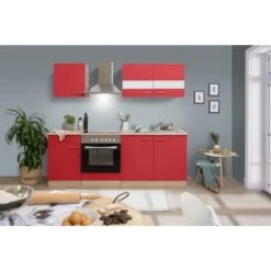 Respekta Küchenzeile KB210ESRC 210 Cm Rot-Eiche Sägerau Nachbildung -Obi Kuche Geschaft 28 4384 102021 KB210ESRC 2