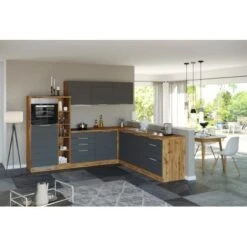 Held Möbel Winkelküche 240 Cm - 270 Cm Matt Grau-Wotaneiche -Obi Kuche Geschaft 2 11016600 1028.6293 3b 14