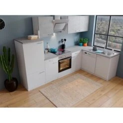 Respekta Winkelküche KBL280WWBSCG 280 X 172 Cm Weiß-Beton Optik -Obi Kuche Geschaft 2 4384 neu KBL280WWBSCG 03