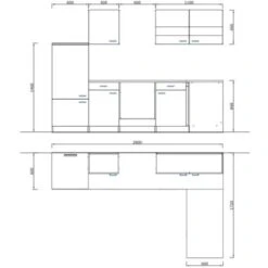 Respekta Winkelküche KBL280WWBSCG 280 X 172 Cm Weiß-Beton Optik -Obi Kuche Geschaft 2 4384 neu KBL280WWBSCG 04