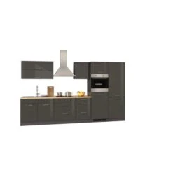 Held Möbel Küchenzeile Mailand 350 Cm Grau Hochglanz-Grau Matt Mit E-Geräten -Obi Kuche Geschaft 3120 11016600 628.1.6211 1