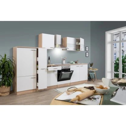 Respekta Küchenzeile KB300ESWC 300 Cm Weiß-Eiche Sägerau Nachbildung 5 Respekta Küchenzeile KB300ESWC 300 Cm Weiß-Eiche Sägerau Nachbildung – Bild 3