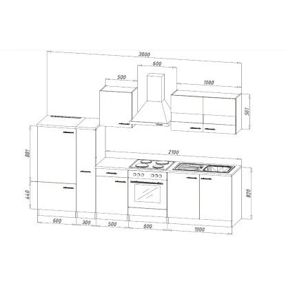 Respekta Küchenzeile KB300ESWC 300 Cm Weiß-Eiche Sägerau Nachbildung 6 Respekta Küchenzeile KB300ESWC 300 Cm Weiß-Eiche Sägerau Nachbildung – Bild 4
