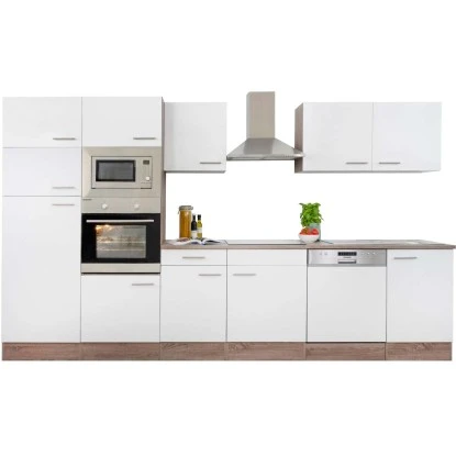 Respekta Küchenzeile Ohne E-Geräte 340 Cm Weiß Seidengl.-Eiche York 11 Respekta Küchenzeile Ohne E-Geräte 340 Cm Weiß Seidengl.-Eiche York – Bild 9