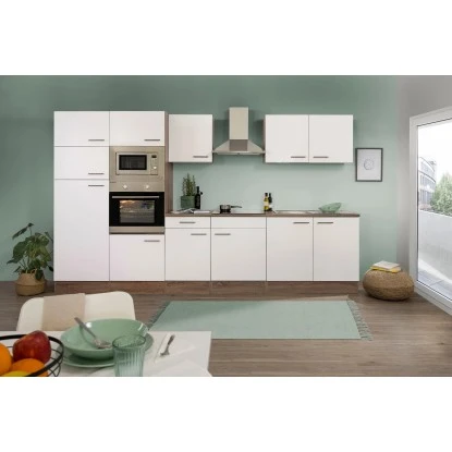 Respekta Küchenzeile KB330EYWMIGKE 330 Cm Weiß Seidengl.-Eiche York Nachbildung 3 Respekta Küchenzeile KB330EYWMIGKE 330 Cm Weiß Seidengl.-Eiche York Nachbildung