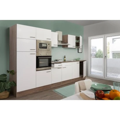 Respekta Küchenzeile KB330EYWMIGKE 330 Cm Weiß Seidengl.-Eiche York Nachbildung 5 Respekta Küchenzeile KB330EYWMIGKE 330 Cm Weiß Seidengl.-Eiche York Nachbildung – Bild 3