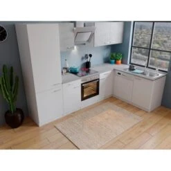 Respekta Winkelküche KBL280WWBSCGKEG 280 X 172 Cm Weiß-Beton Optik -Obi Kuche Geschaft 384 neu KBL280WWBSCGKEG 03