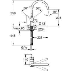 Grohe Minta Spültischbatterie Mit C-Auslauf In Velvet Black 9 Grohe Minta Spültischbatterie Mit C-Auslauf In Velvet Black -Obi Kuche Geschaft 4005176980640 4520 03