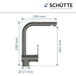 Schütte Spültischarmatur Mit Herausziehbarem Auslauf London Graphit Matt -Obi Kuche Geschaft 4008431000794 2759 8