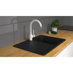 Schütte Spültischarmatur Cornwall Weiß-Chrom -Obi Kuche Geschaft 4008431791364 2759 3