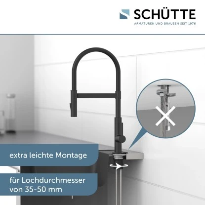Schütte Spültischarmatur Mit Soft-Touch Schlauch Miami Schwarz-Matt 4 Schütte Spültischarmatur Mit Soft-Touch Schlauch Miami Schwarz-Matt – Bild 2