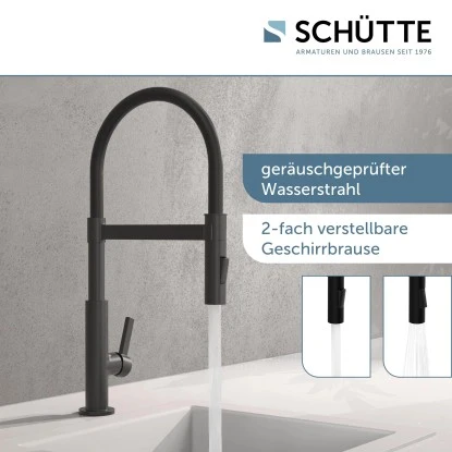 Schütte Spültischarmatur Mit Soft-Touch Schlauch Miami Schwarz-Matt 5 Schütte Spültischarmatur Mit Soft-Touch Schlauch Miami Schwarz-Matt – Bild 3
