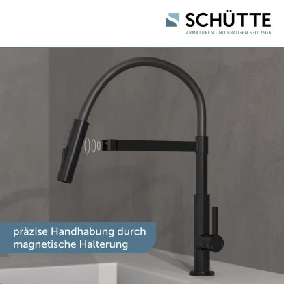 Schütte Spültischarmatur Mit Soft-Touch Schlauch Miami Schwarz-Matt 6 Schütte Spültischarmatur Mit Soft-Touch Schlauch Miami Schwarz-Matt – Bild 4