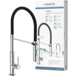 Schütte Spültischarmatur Mit Soft-Touch Schlauch Stilo Chrom-Schwarz