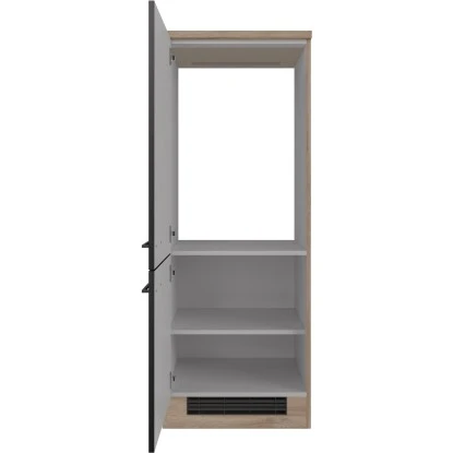 Flex-Well Exclusiv Demi-Geräteumbauschrank Capri 60 Cm Schwarz Matt-Endgrain Oak 5 Flex-Well Exclusiv Demi-Geräteumbauschrank Capri 60 Cm Schwarz Matt-Endgrain Oak – Bild 3