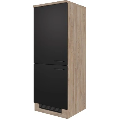 Flex-Well Exclusiv Demi-Geräteumbauschrank Capri 60 Cm Schwarz Matt-Endgrain Oak 3 Flex-Well Exclusiv Demi-Geräteumbauschrank Capri 60 Cm Schwarz Matt-Endgrain Oak