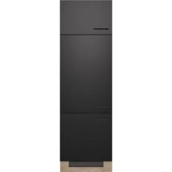 Flex-Well Exclusiv Geräteumbauschrank Capri 60 Cm Schwarz Matt-Endgrain Oak -Obi Kuche Geschaft 4047584070148 4051 S 01