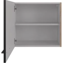 Flex-Well Exclusiv Oberschrank Capri 60 Cm X 55 Cm Schwarz Matt-Endgrain Oak -Obi Kuche Geschaft 4047584070179 4051 S 02