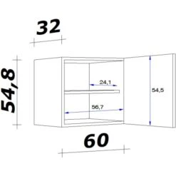 Flex-Well Exclusiv Oberschrank Capri 60 Cm X 55 Cm Schwarz Matt-Endgrain Oak -Obi Kuche Geschaft 4047584070179 4051 VM H60