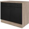 Flex-Well Exclusiv Unterschrank Capri 100 Cm Schwarz Matt-Endgrain Oak 1 Flex-Well Exclusiv Unterschrank Capri 100 Cm Schwarz Matt-Endgrain Oak -Obi Kuche Geschaft 4047584070247 4051 S 02