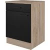 Flex-Well Exclusiv Unterschrank Capri 60 Cm Schwarz Matt-Endgrain Oak -Obi Kuche Geschaft 4047584070278 4051 S 03