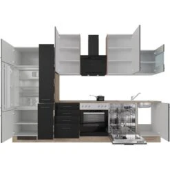 Flex-Well Exclusiv Küchenzeile Capri 310 Cm Schwarz Matt-Endgrain Oak 18 Flex-Well Exclusiv Küchenzeile Capri 310 Cm Schwarz Matt-Endgrain Oak -Obi Kuche Geschaft 4047584070483 4051 S 02