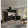 Flex-Well Exclusiv Winkelküche Capri 280 X 170 Cm Schwarz Matt-Endgrain Oak -Obi Kuche Geschaft 4047584070490 4051 AB 03