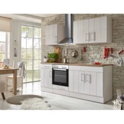 Respekta Premium Küchenzeile Landhaus 210 Cm Lärche Weiß Matt -Obi Kuche Geschaft 4080107 4384 4