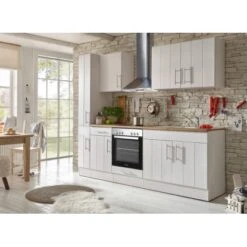 Respekta Premium Küchenzeile Landhaus 240 Cm Lärche Weiß Matt -Obi Kuche Geschaft 4080123 4384 4