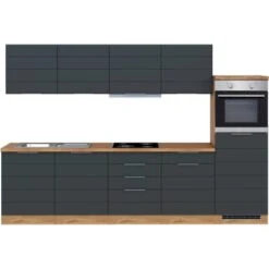 Held Möbel Küchenzeile 300 Cm Matt Grau-Wotaneiche -Obi Kuche Geschaft 40 11016600 1017.6293 1a 2