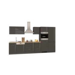Held Möbel Küchenzeile Mailand 360 Cm Grau Hochglanz-Grau Matt Mit E-Geräten -Obi Kuche Geschaft 4177 11016600 631.1.6211 1