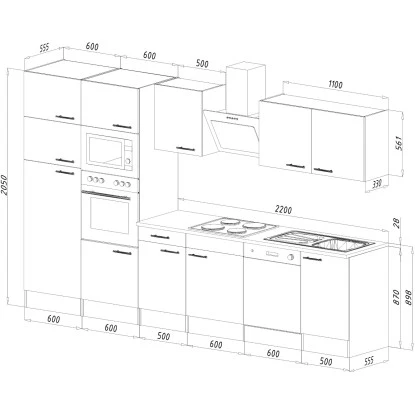 Respekta Economy Küchenzeile KB340EYCMIGKE 340 Cm Cappuccino-Eiche York Nachb. 7 Respekta Economy Küchenzeile KB340EYCMIGKE 340 Cm Cappuccino-Eiche York Nachb. – Bild 5