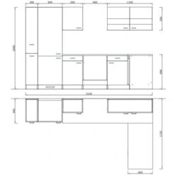 Respekta Winkelküche KBL310WRCGKEG 310 X 172 Cm Rot-Weiß-Butcher Nussbaum -Obi Kuche Geschaft 4384 neu KBL310WRCGKEG 04