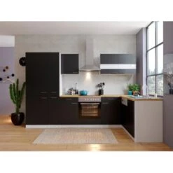 Respekta Winkelküche KBL310WSCGKEG 310 X 172 Cm Schwarz-Weiß-Butcher Nussbaum -Obi Kuche Geschaft 4384 neu KBL310WSCGKEG 02