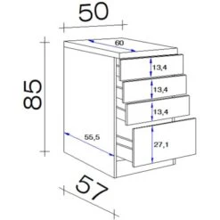 Flex-Well Classic Schubkastenschrank Florida 50 Cm Weiß-Sonoma Eiche -Obi Kuche Geschaft 452599 4051 5