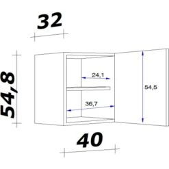 Flex-Well Exclusiv Hängeschrank Lara 40 Cm Anthrazit-San Remo Eiche -Obi Kuche Geschaft 452608 4051 5 1